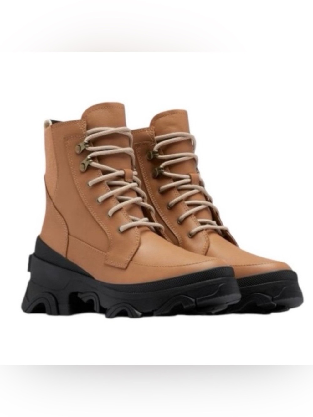 NIB SOREL Womens Tan Leather Brex Lace Up 
Combat Hiking Winter Boots Sz 8.5